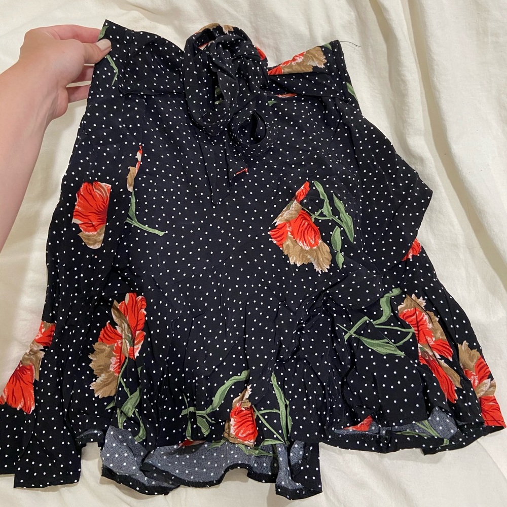 topshop high waisted printed mini skirt